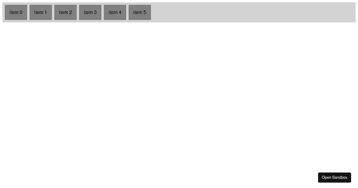 horizontal list (forked) - Codesandbox