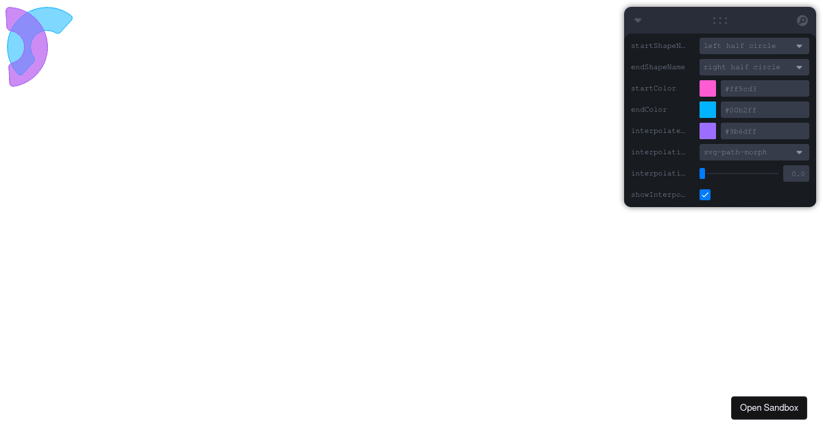 svg interpolation (forked) - Codesandbox