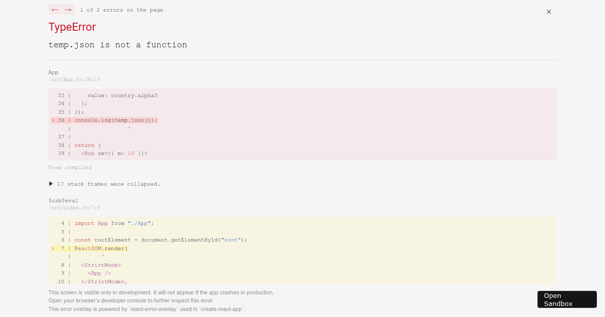 React MUI - Searchable Select (forked) - Codesandbox