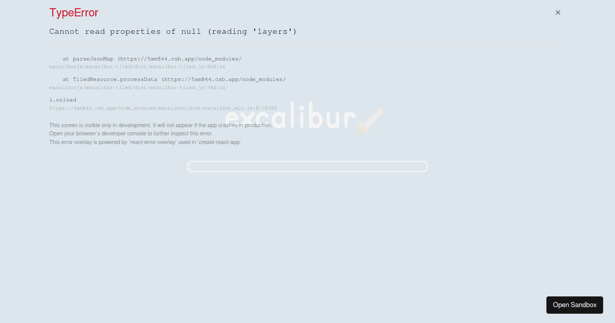 Excalibur Tiled Example (forked) - Codesandbox