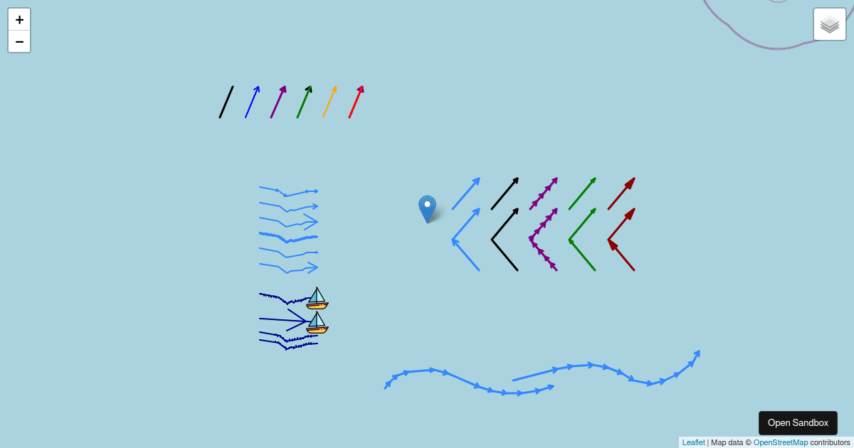 Leaflet Arrowheads Example - with offsets! - Codesandbox