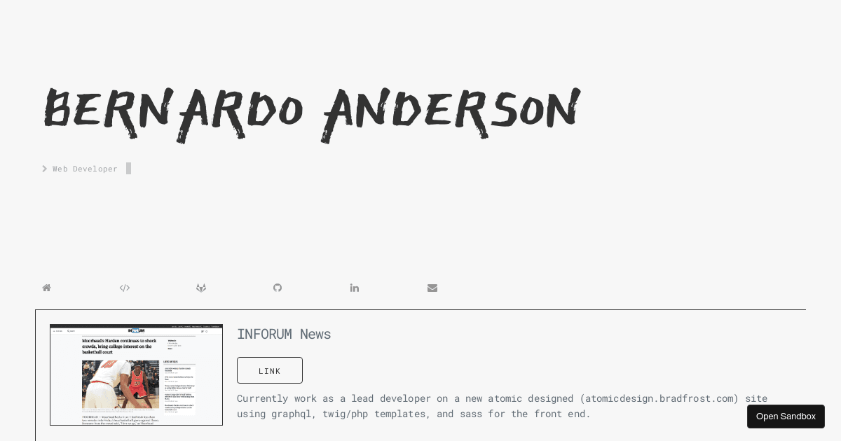 Personal Website - Codesandbox