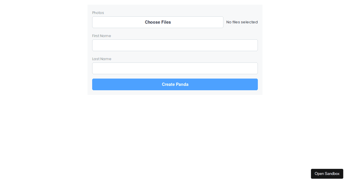 8base | Form with multiple file input - Codesandbox