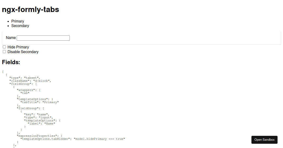 Angular 7 template - Codesandbox