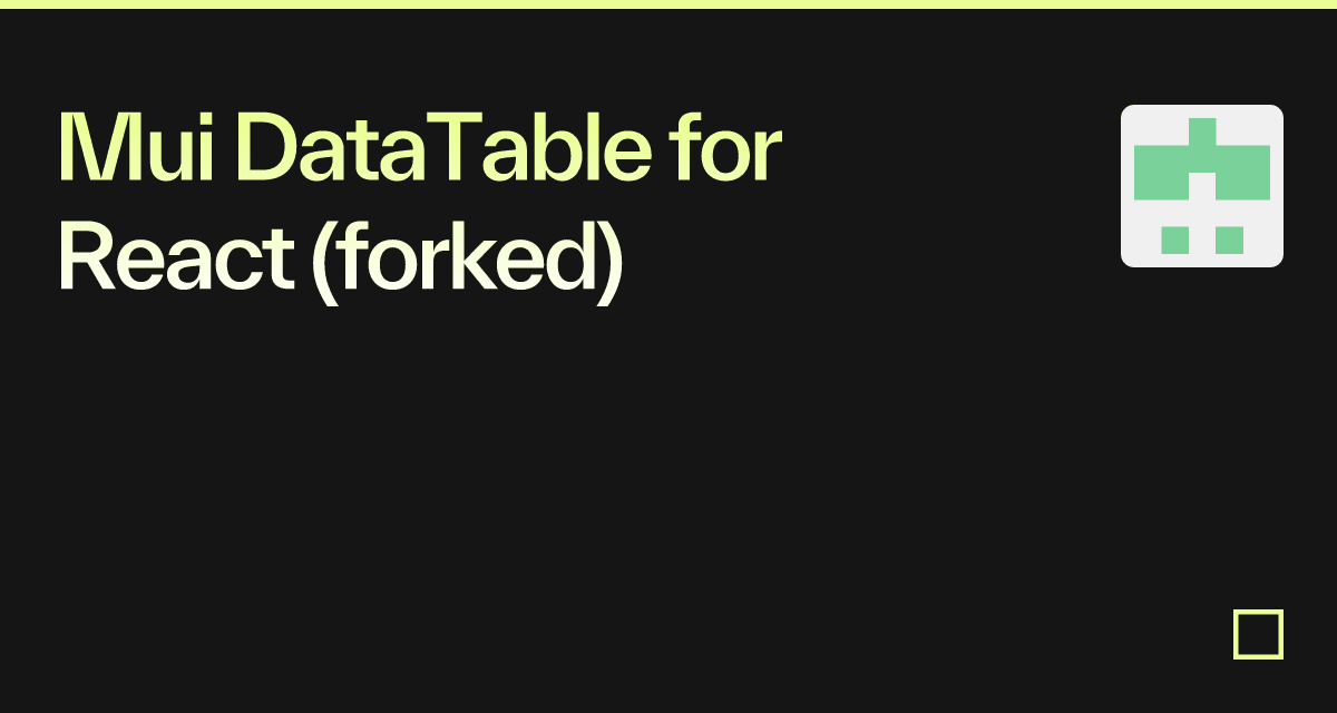 Mui DataTable for React (forked) - Codesandbox