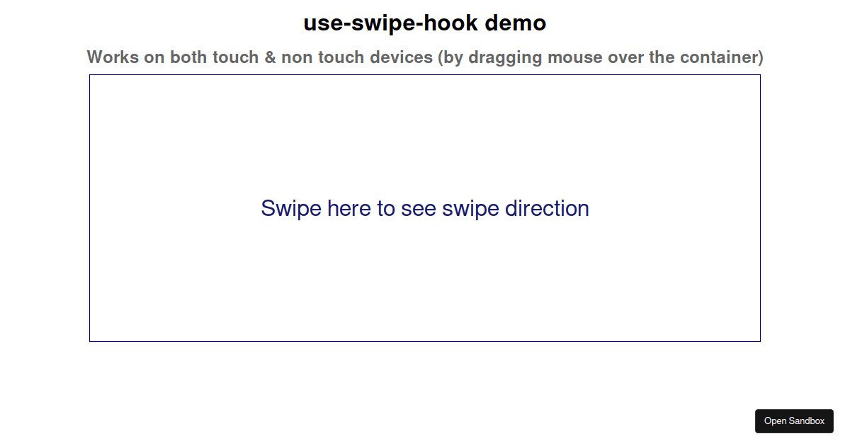use-swipe-hook demo (forked) - Codesandbox