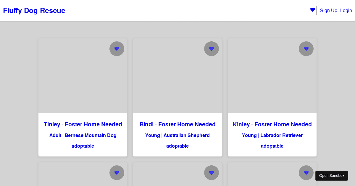 Fluffy Dog Rescue - Codesandbox