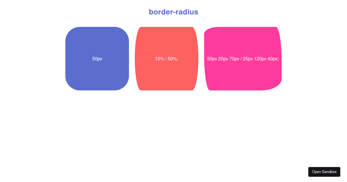 borderradius Codesandbox