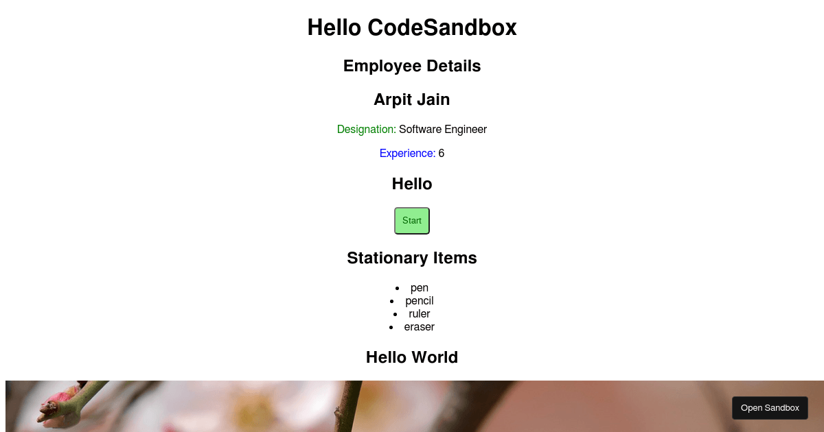 react - Codesandbox