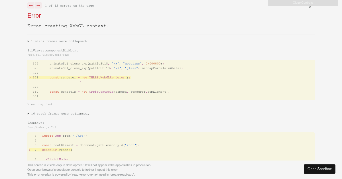 Three.js stl viewer (forked) - Codesandbox