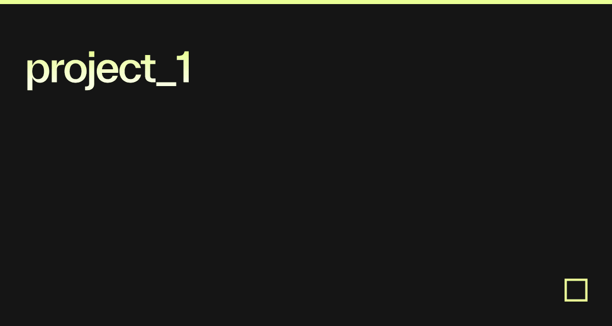project_1 - Codesandbox