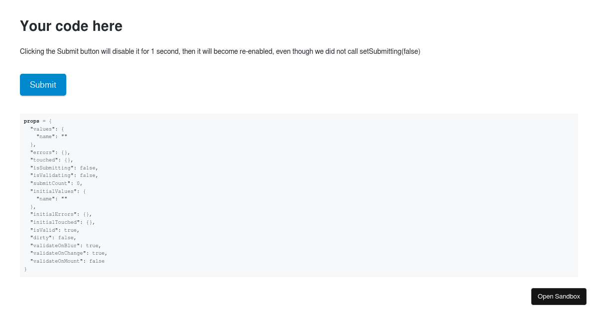 Formik Codesandbox Template - Codesandbox image.