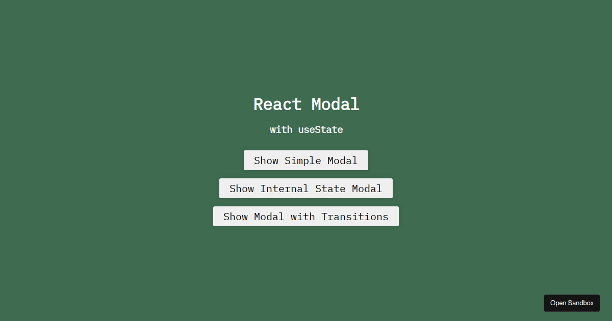 React Modals With UseState - Codesandbox