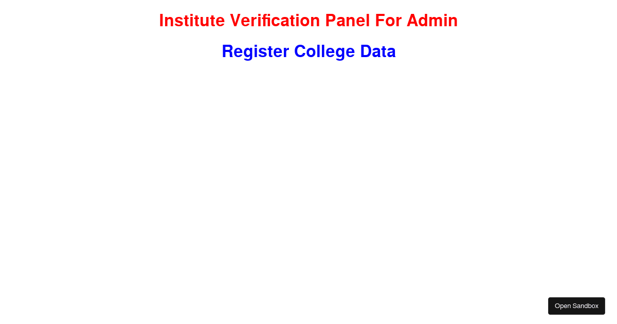 Admin Panel (forked) - Codesandbox