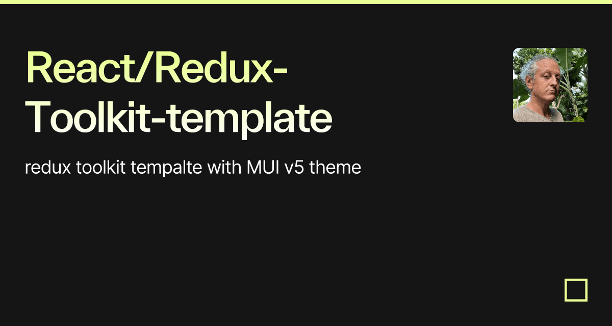 React/Redux Toolkit template Codesandbox