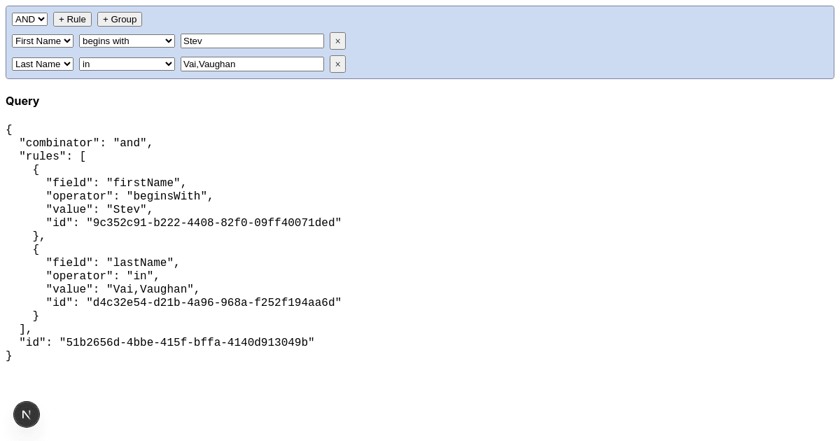 React Query Builder Next.js Template - Codesandbox