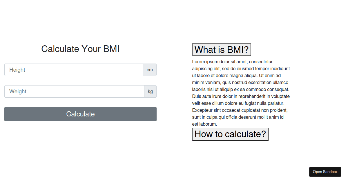 Bmi Calculator - Codesandbox