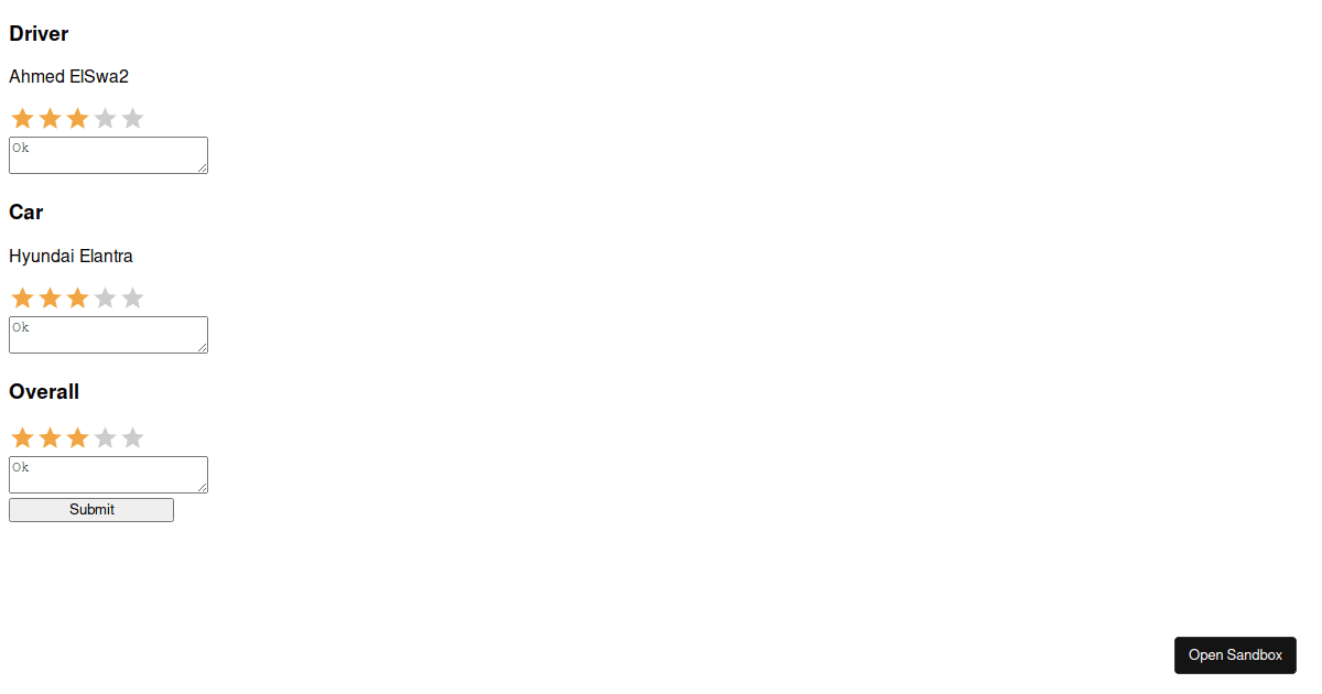 Feedback - Codesandbox
