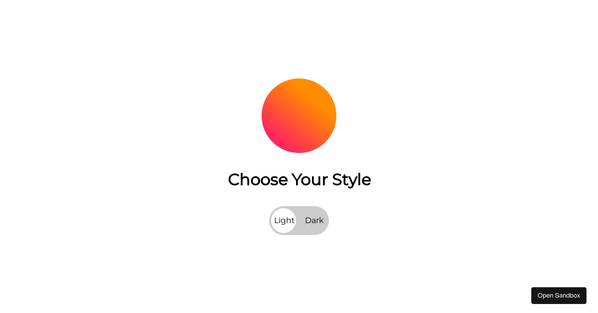 Dark/Light mode switcher - Codesandbox