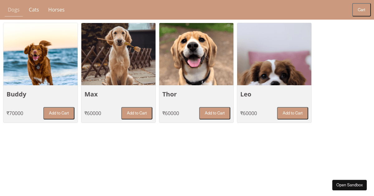 ecommerce - Codesandbox