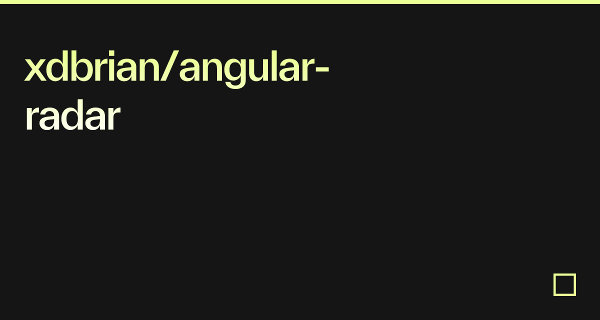 xdbrian/angular-radar - Codesandbox