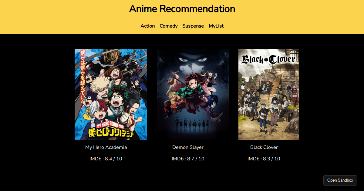 anime-recommendation - Codesandbox