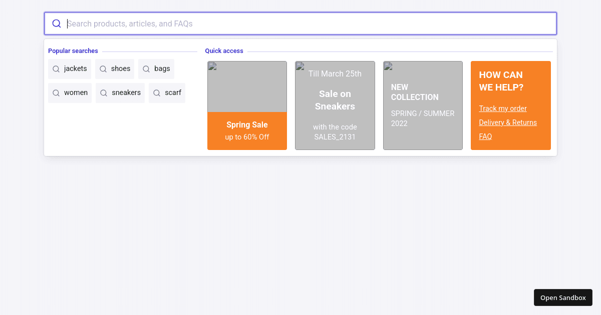 @algolia/autocomplete-example-two-column-layout - Codesandbox