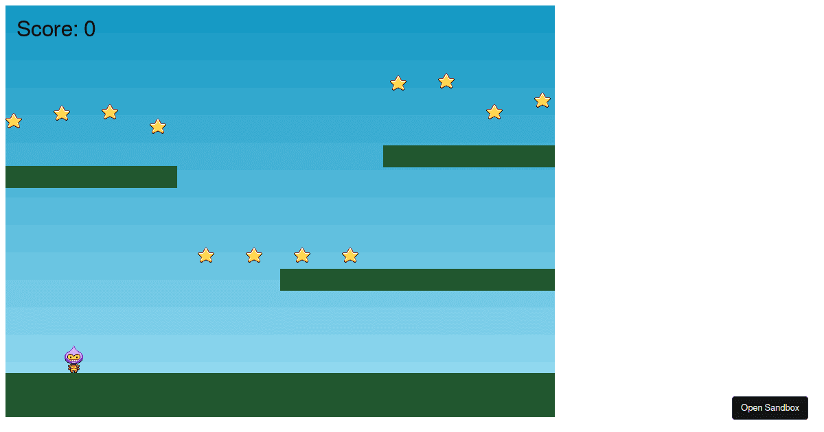 Making your first Phaser 3 Game - Codesandbox