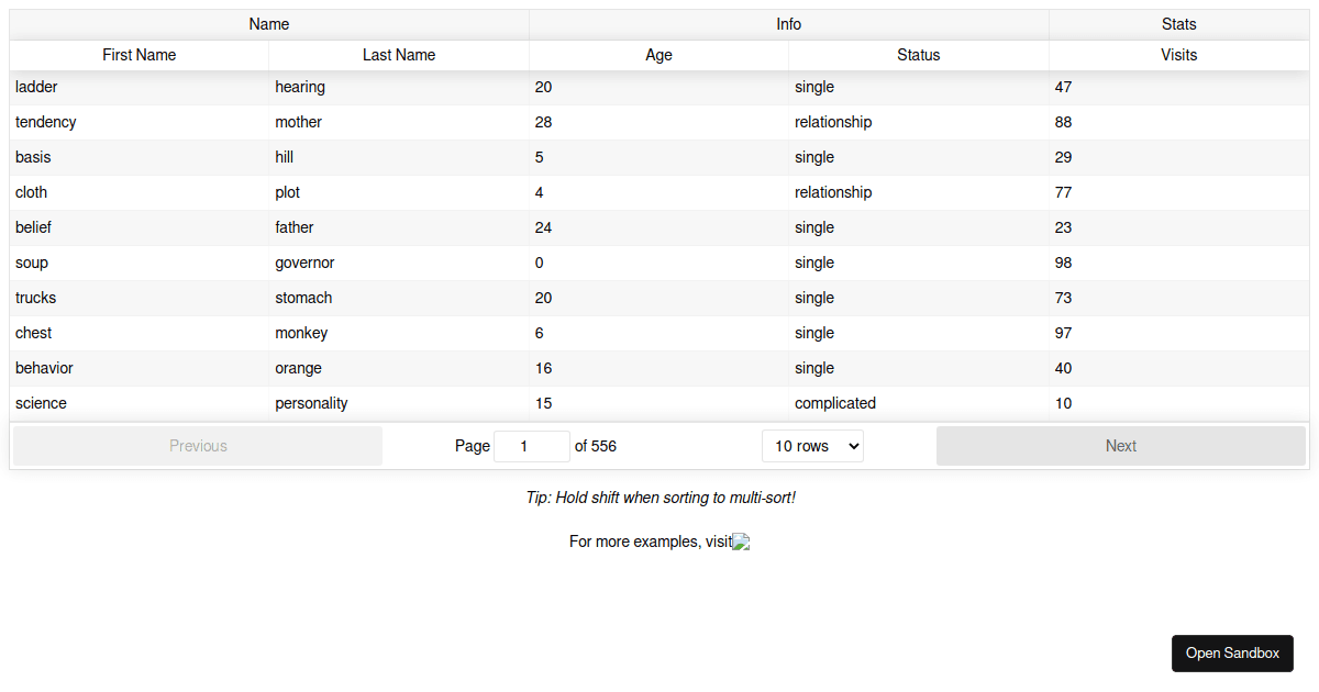React-Table - Simple Table - Codesandbox