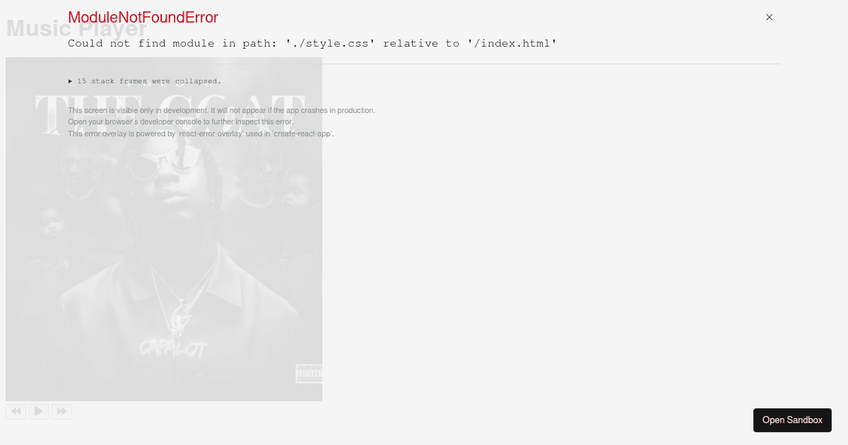 Music Player - Codesandbox
