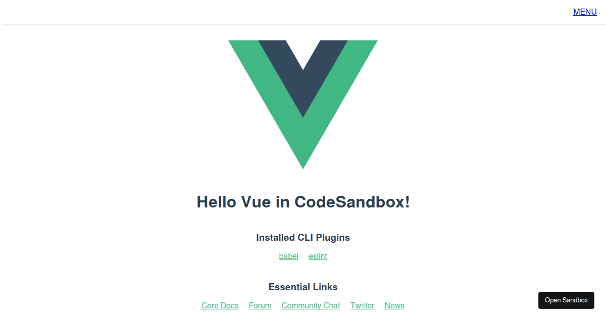 Vue transition slide menu Codesandbox