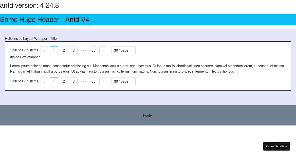 antd reproduction template - paginator v4 - Codesandbox