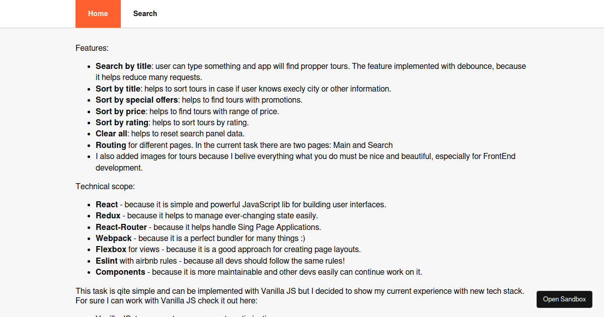 Search - Codesandbox