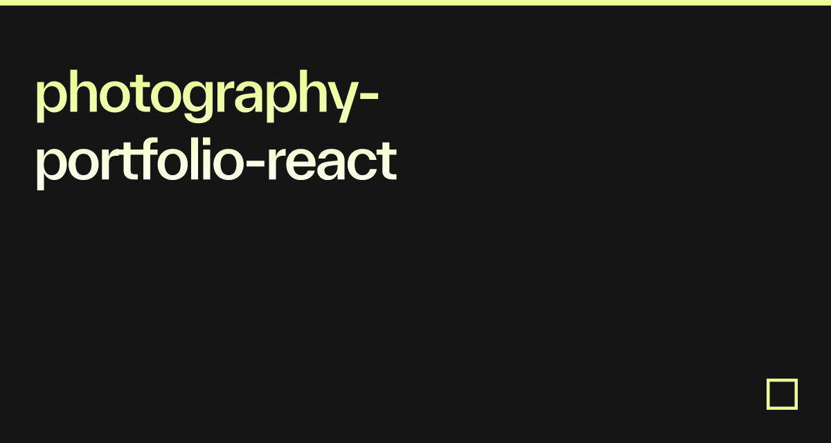 photographyportfolioreact Codesandbox