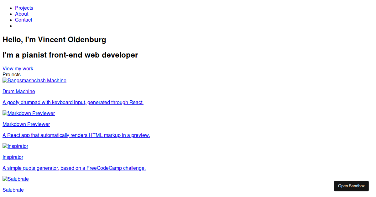 Portfolio - Codesandbox