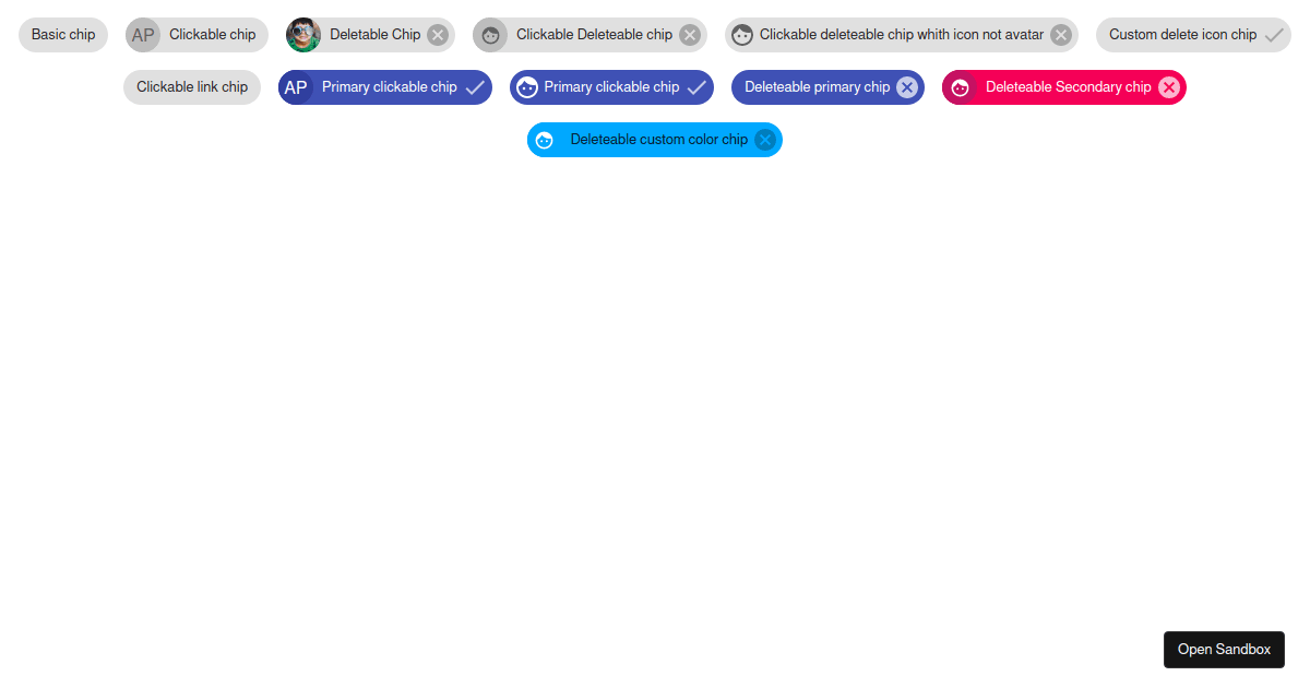 Material UI Chips - Codesandbox