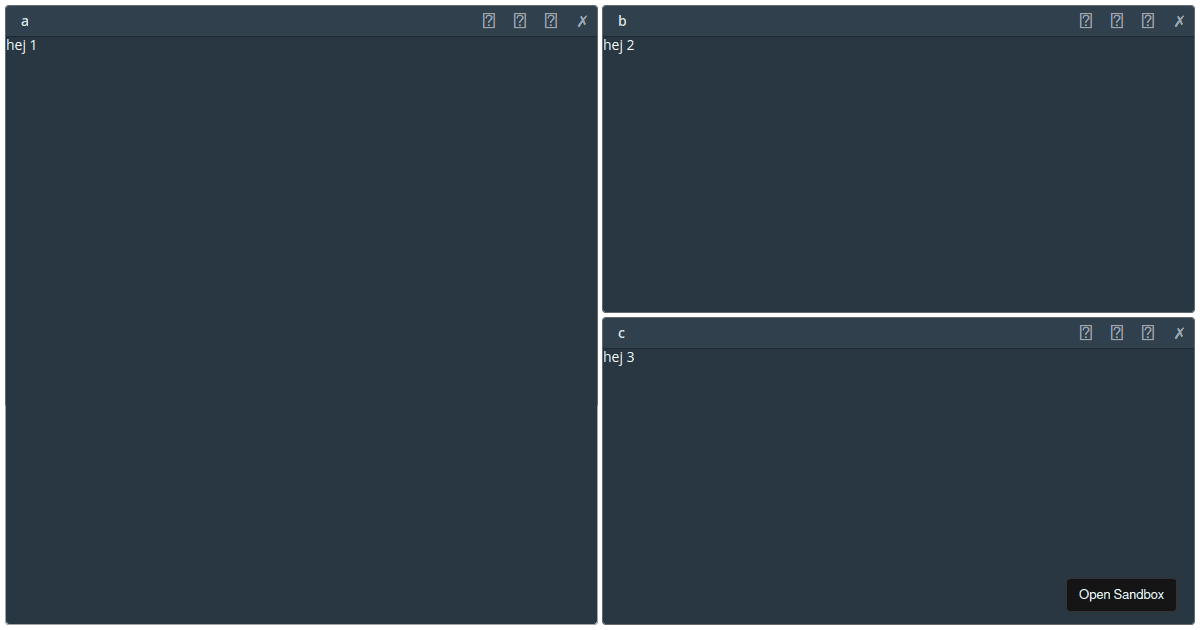 react-mosaic (forked) - Codesandbox