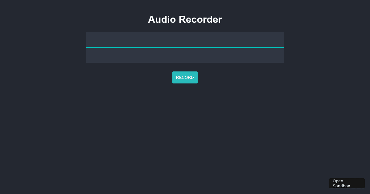 audio recorder react Codesandbox