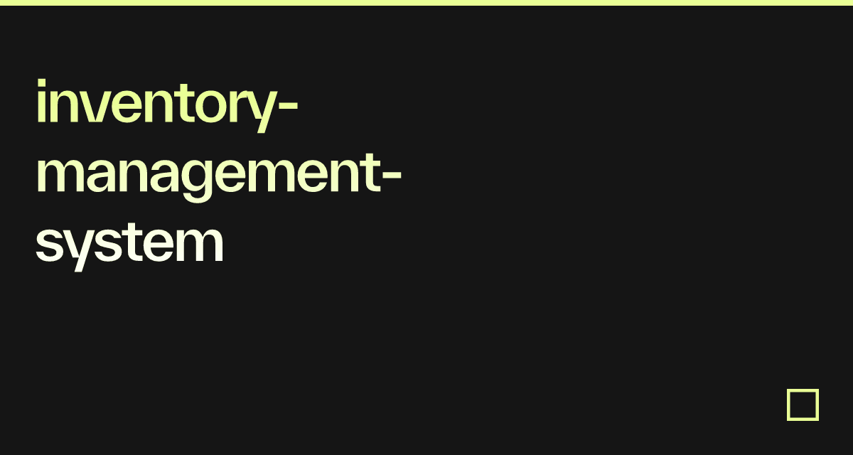 inventory-management-system - Codesandbox
