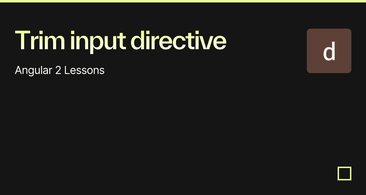 Trim input directive Codesandbox