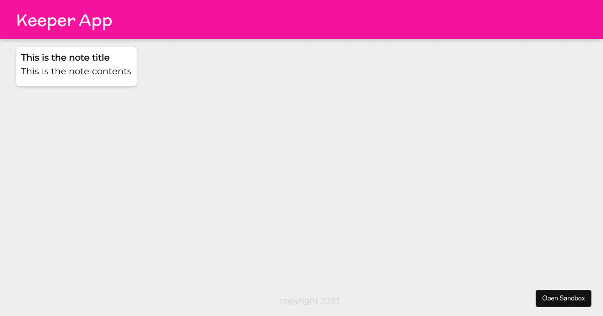 Keeper App Part 1 Starting (forked) - Codesandbox
