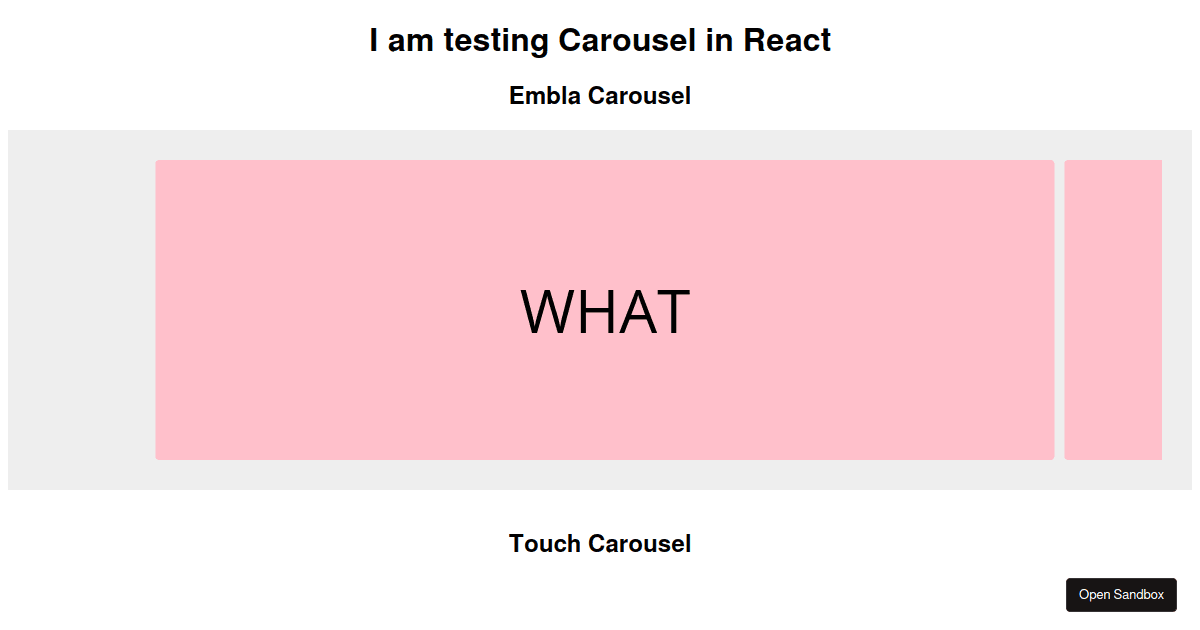 Carousel in React - Codesandbox