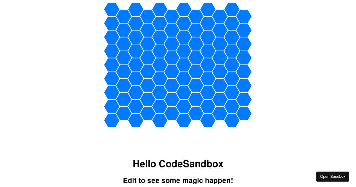 Hexagons in React (forked) - Codesandbox