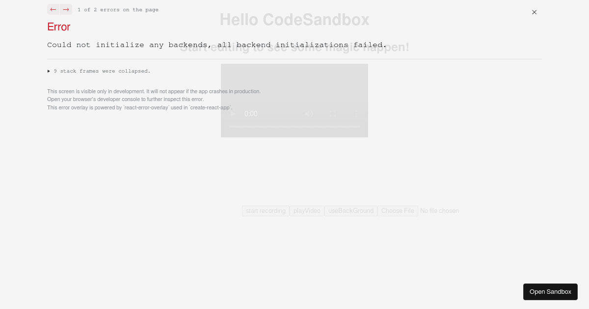 Virtual Background record (forked) - Codesandbox