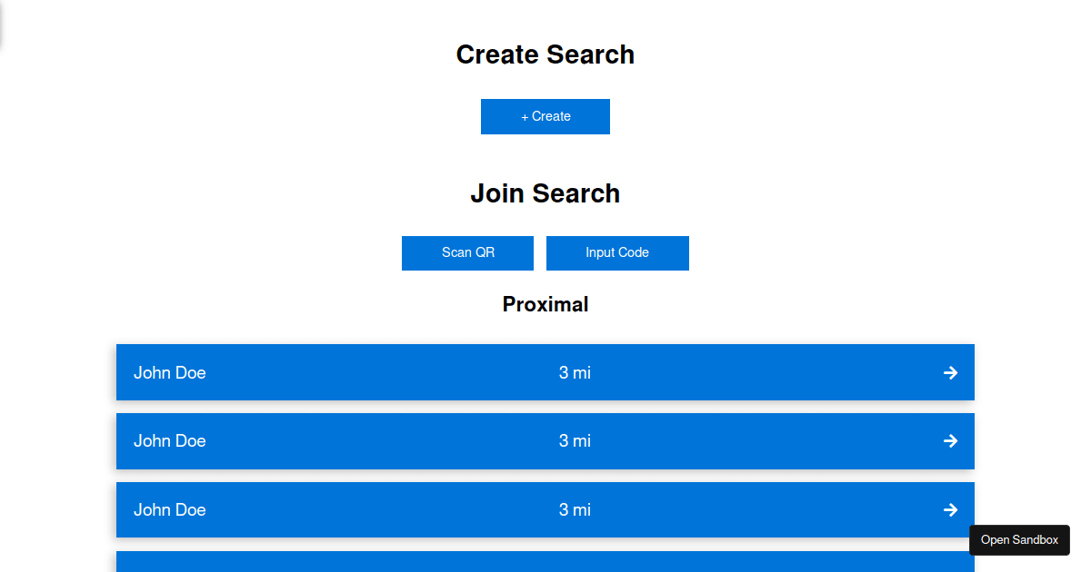 searchparty Codesandbox