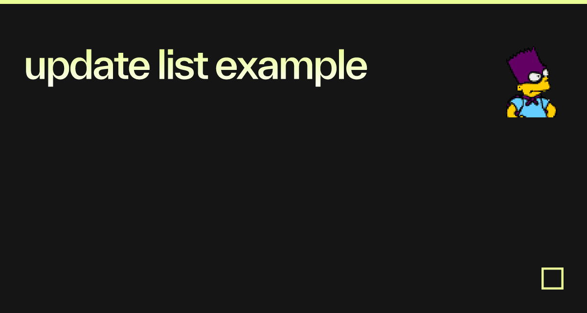update list example - Codesandbox