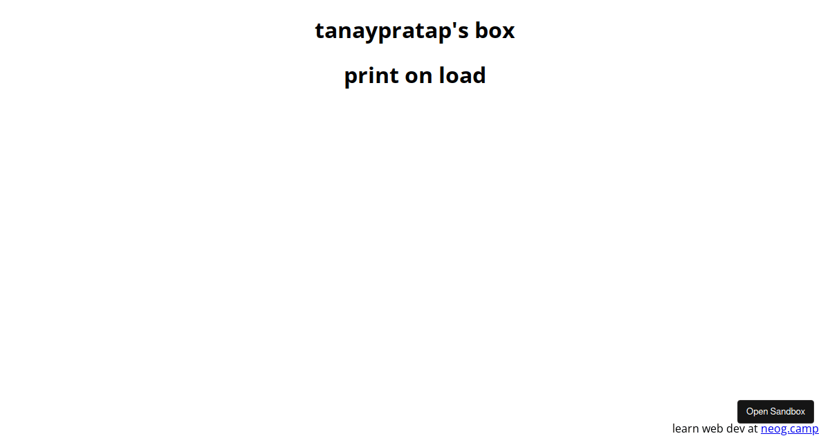 useEffect - print on load - Codesandbox