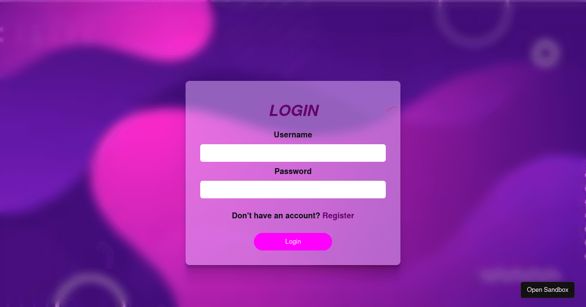 LOGIN AND REGISTRATION - Codesandbox
