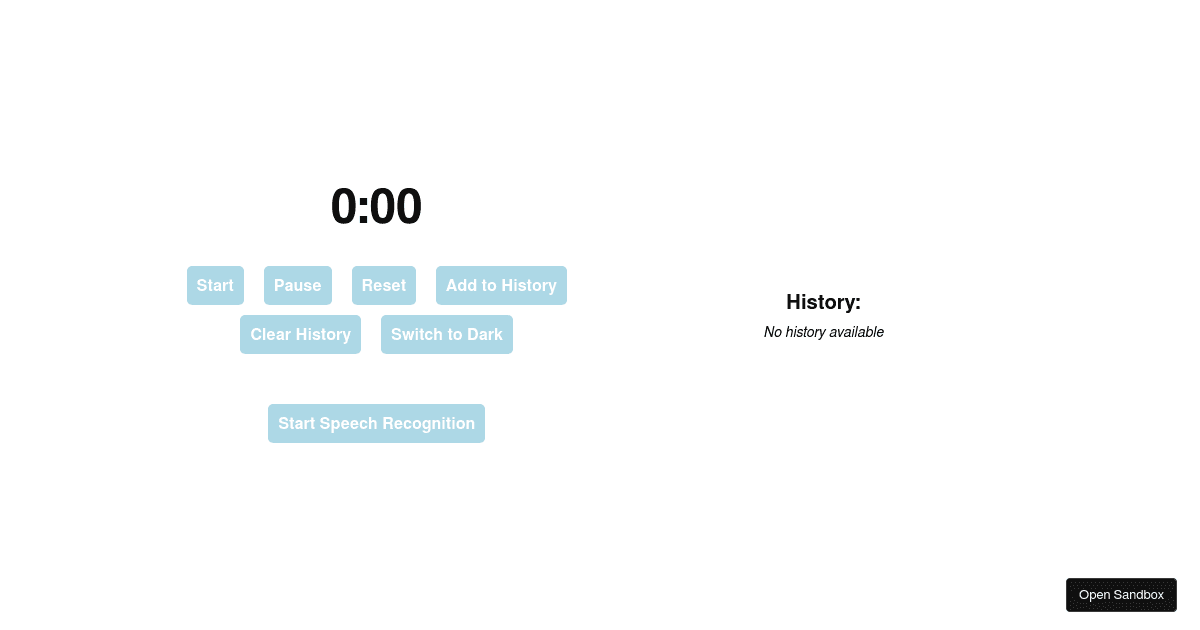 React native timer (forked) - Codesandbox