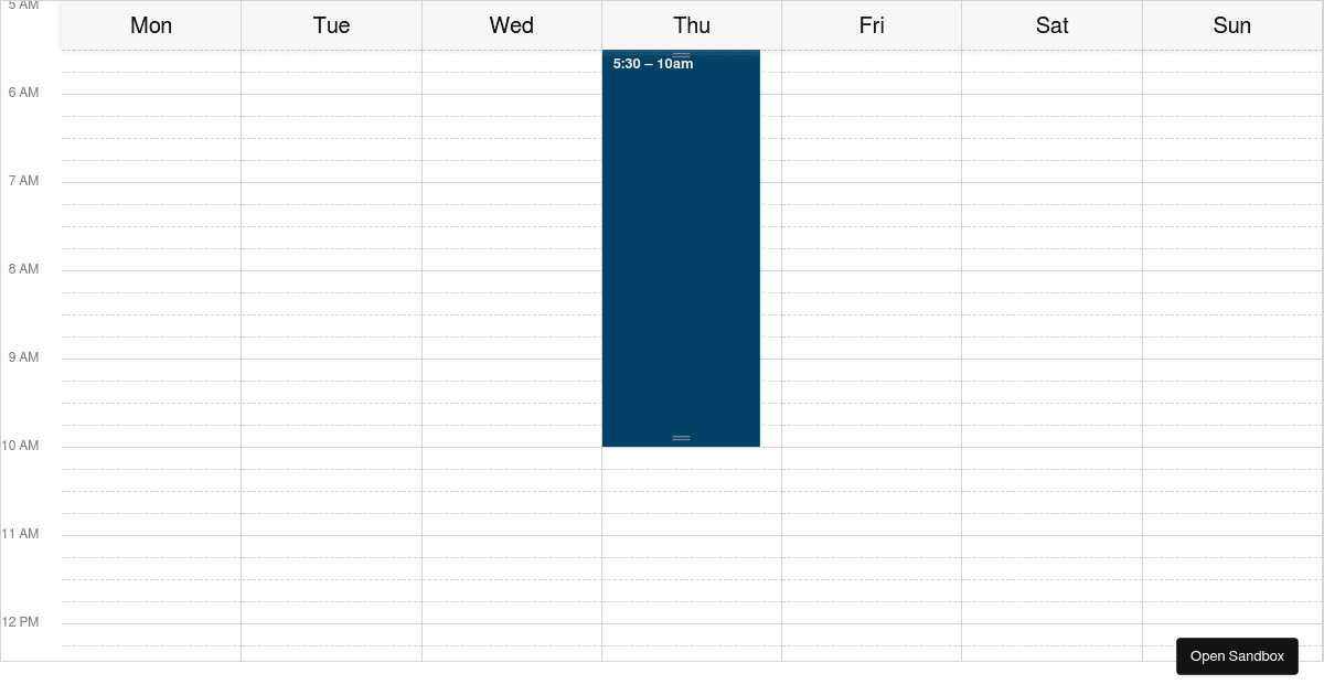 react-week-scheduler Basic Demo (forked) - Codesandbox